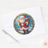 Sticker Rond Santa Claus en verre (Enveloppe)