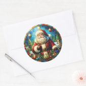 Sticker Rond Santa Claus en verre (Enveloppe)