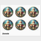 Sticker Rond Santa Claus en verre (Feuille)