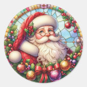 Sticker Rond Santa Claus en verre (Devant)