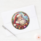 Sticker Rond Santa Claus en verre (Enveloppe)