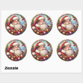 Sticker Rond Santa Claus en verre (Feuille)
