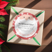 Sticker Rond Santa Claus Ho Ho Noël Joyeux Nouvel An Adresse