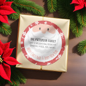 Sticker Rond Santa Claus Ho Ho Noël Joyeux Nouvel An Adresse