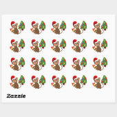 Sticker Rond santa claus monkey emoji (Feuille)