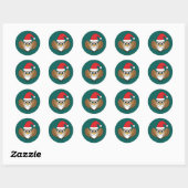 Sticker Rond Santa Claus Owl (Feuille)