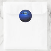 Sticker Rond Santa Claus Reindeers Moon Claus Père Noël Silhoue (Sac)