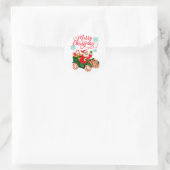 Sticker Rond Santa Claus rétro dans Candy Car (Sac)