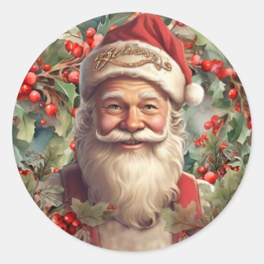 Sticker Rond Santa Claus Saint Nicholas (Devant)
