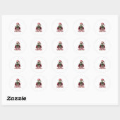 Sticker Rond Santa Claus Skeleton Outfit Skull Funny Christmas  (Feuille)