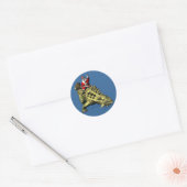 Sticker Rond Santa Claus Sur Talarurus (Enveloppe)
