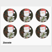 Sticker Rond Santa Claus Tree Lights Pôle Nord (Feuille)