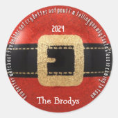 Sticker Rond Santa Clause arrive en ville (Devant)