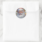 Sticker Rond Santa Clause Joyeux Noël Bonne année (Sac)