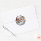 Sticker Rond Santa Clause Joyeux Noël Bonne année (Enveloppe)