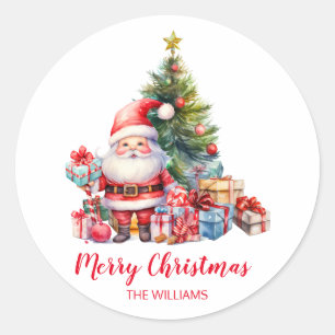 Sticker Rond Santa Clause Noël