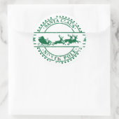 Sticker Rond Santa Clause Pôle Nord Vert (Sac)