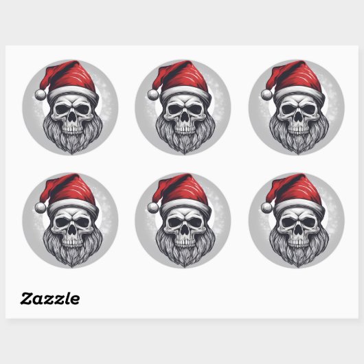 Sticker Rond Santa cool (Feuille)