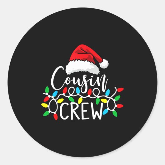 Sticker Rond Santa Cousin Crew Christmas Matching Pajamas For K (Devant)