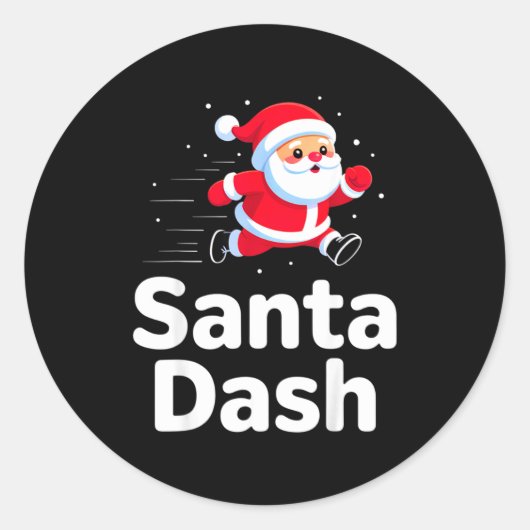 Sticker Rond Santa Dash Christmas Running Runner Costume Xmas 5 (Devant)
