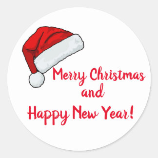 Sticker Rond Santa Hat