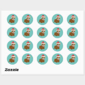 Sticker Rond Santa Hat Corgi (Feuille)