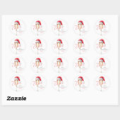 Sticker Rond Santa Hat Festive Christmas Party (Feuille)