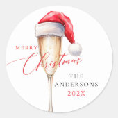 Sticker Rond Santa Hat Festive Christmas Party (Devant)