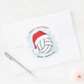 Sticker Rond Santa Hat Volleyball Joyeux Noël (Enveloppe)