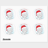 Sticker Rond Santa Hat Volleyball Joyeux Noël (Feuille)