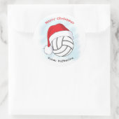 Sticker Rond Santa Hat Volleyball Joyeux Noël (Sac)