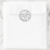 Sticker Rond santa north pole express delivery secret gift post (Sac)