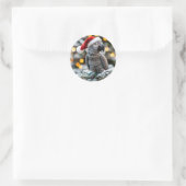 Sticker Rond Santa’s Little African Grey Helper  (Sac)