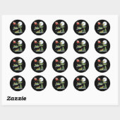 Sticker Rond Santa Sleigh Riding Alligator Christmas Funny Xmas (Feuille)
