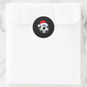 Sticker Rond Santa Soccer Ball Christmas Soccer (Sac)