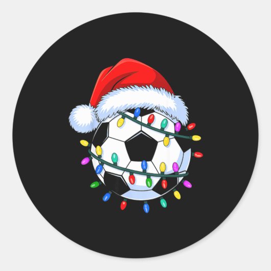 Sticker Rond Santa Soccer Ball Christmas Soccer (Devant)