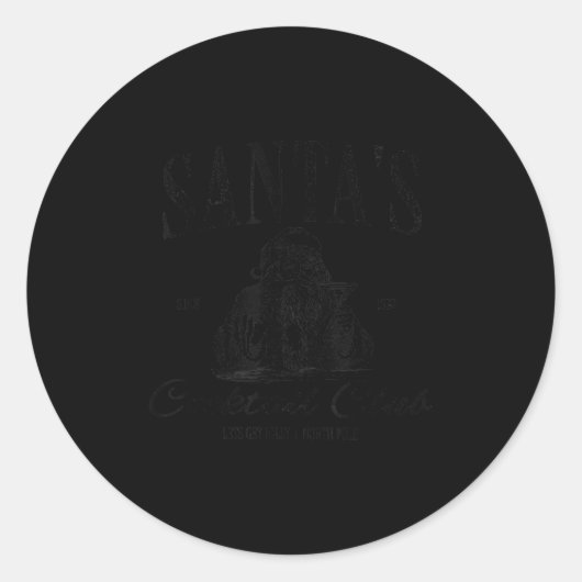 Sticker Rond Santa Tail Club Christmas Espresso Martini Dirty M (Devant)