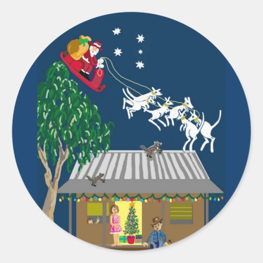 Sticker Rond Santa's coming (Devant)