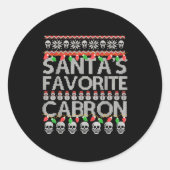 Sticker Rond Santa's Favorite Cabron (Devant)