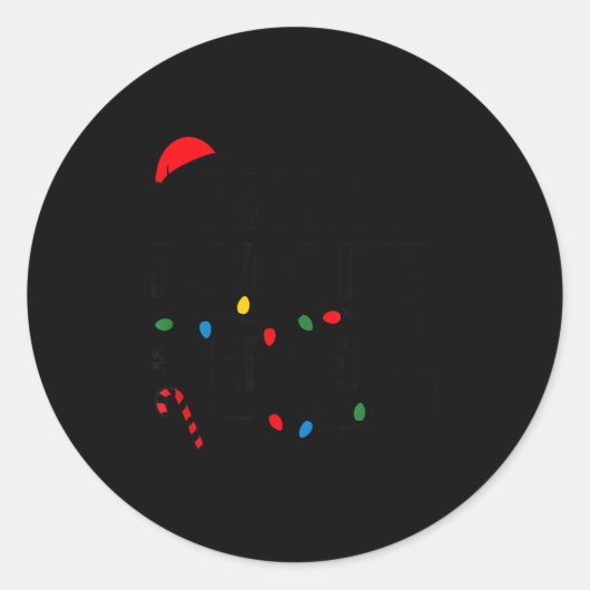 Sticker Rond Santa's Favorite Helper Funny Christmas (Devant)