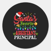 Sticker Rond Santa's Favorite Istant Principal Christmas Light (Devant)