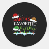 Sticker Rond Santa's Favorite Referee Fun Christmas  (Devant)