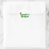 Sticker Rond Santas Helper Green (Sac)