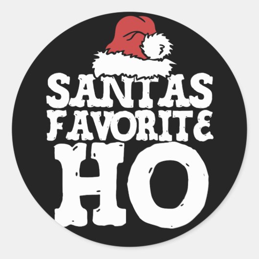 Sticker Rond Santas Ho favori (Devant)