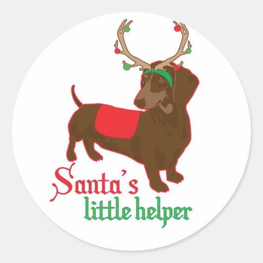 Sticker Rond santas petit aide (Devant)