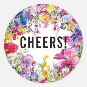 Sticker Rond SANTÉ! 🌻 collection de fleurs de champs 🌹