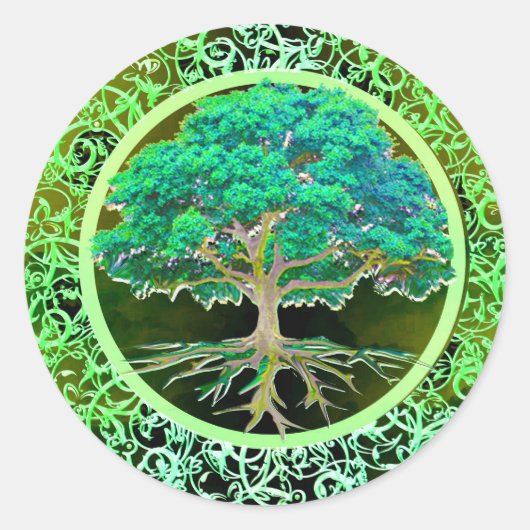 Sticker Rond Santé de l'arbre de vie (Devant)