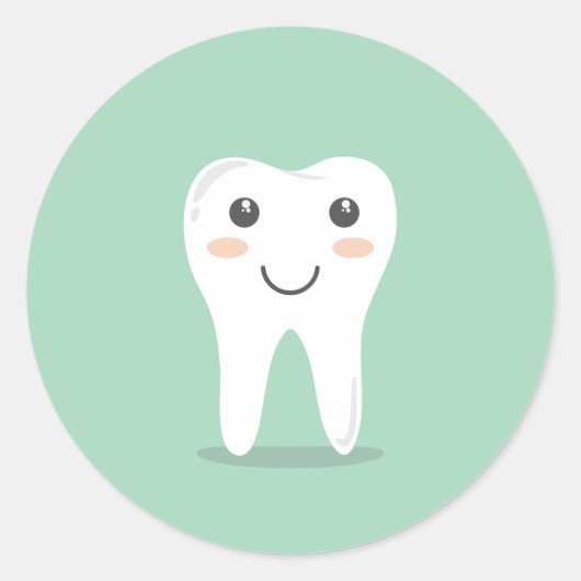 Sticker Rond Santé dentaire des dents souriantes (Devant)
