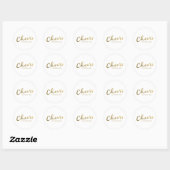 Sticker Rond Santé | Gold Script Holiday (Feuille)