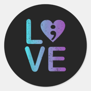 Sticker Rond Santé mentale Amour Prévention du suicide Anxiété